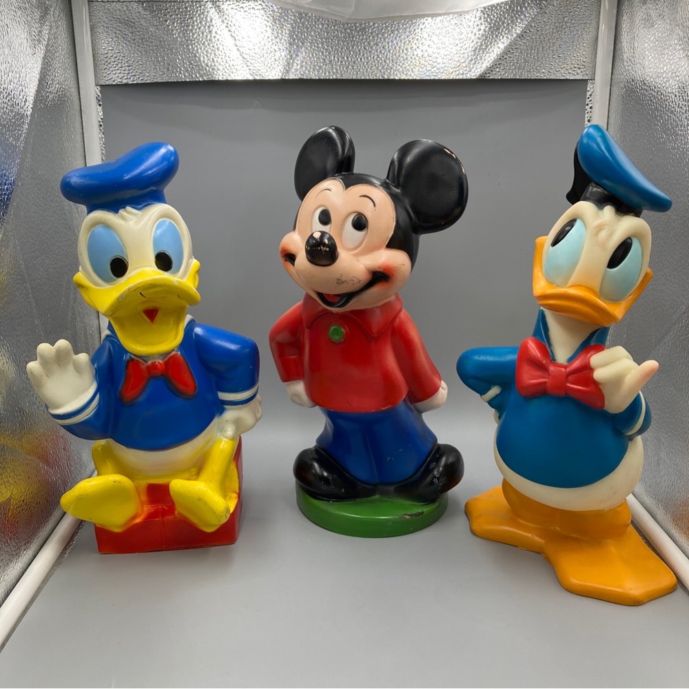 LOT OF 3 Vintage Mickey Mouse/Donald Duck Walt Disney 1970’s Coin Bank 1970s